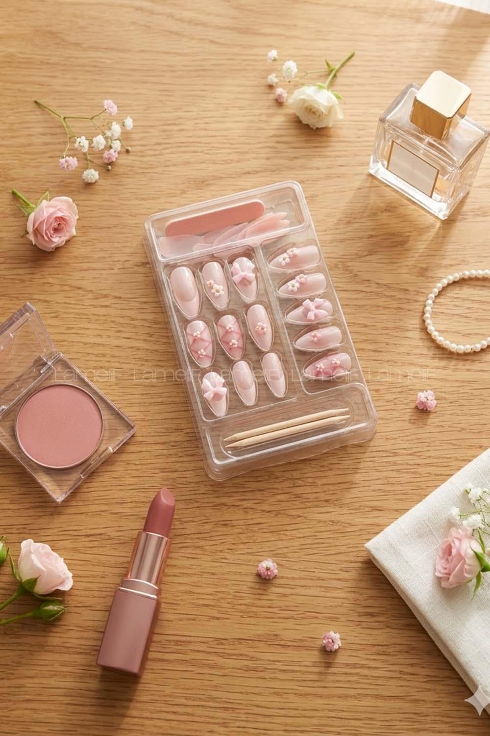Lamelif Gold Beauty Luxury Takma Tırnak