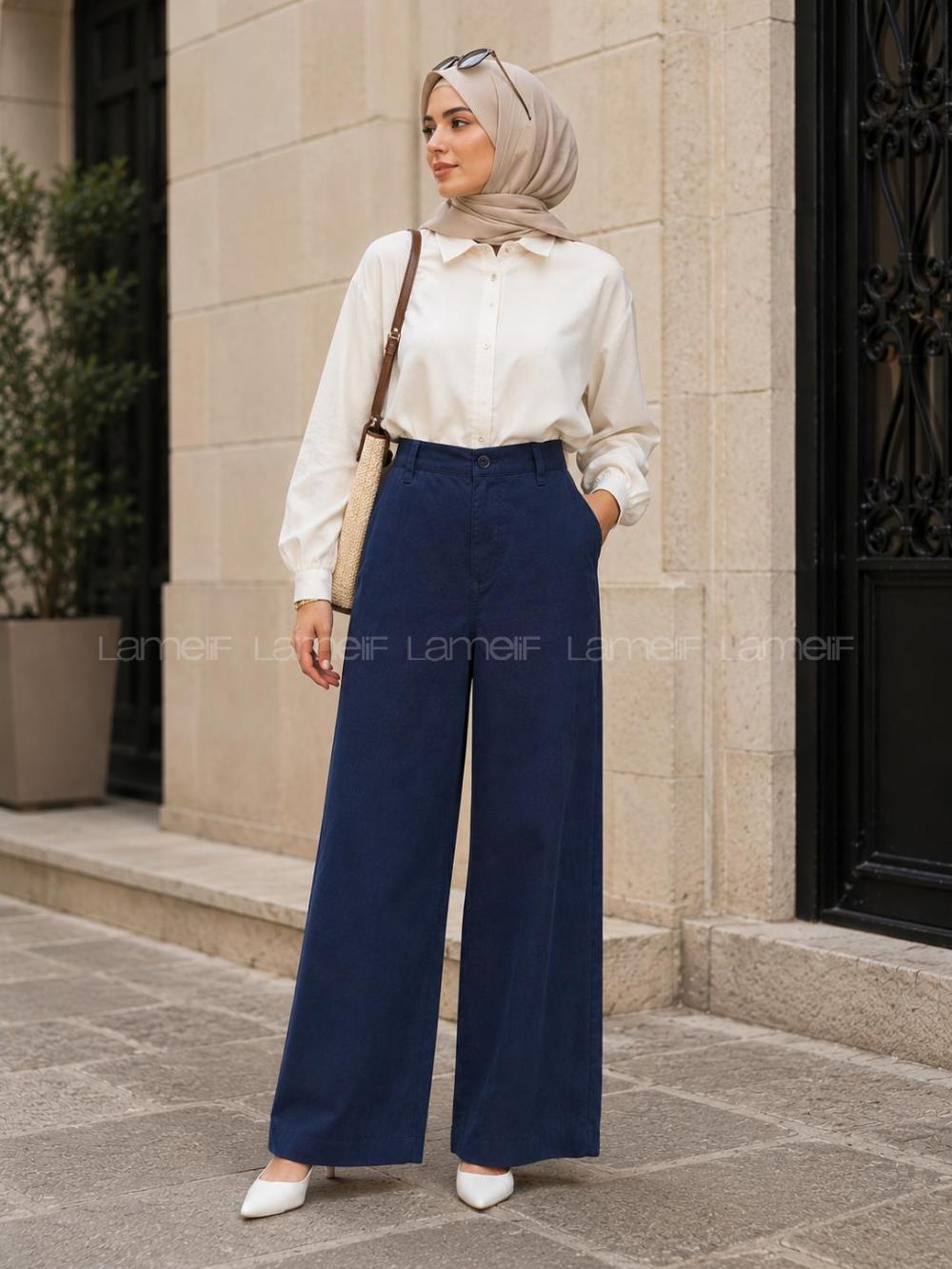 Lamelif Kadın Keten Gabardin Mihra Pantolon