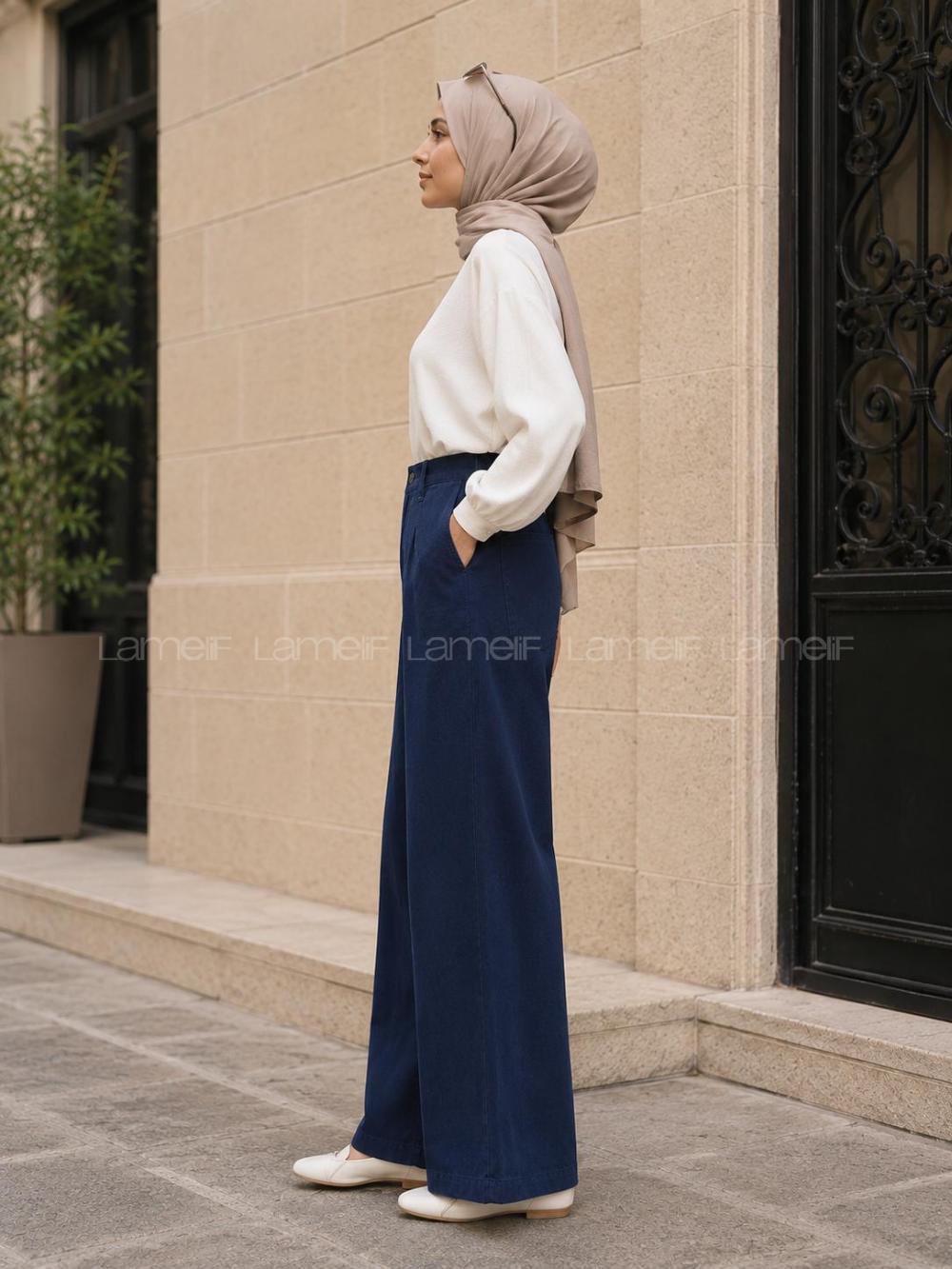 Lamelif Kadın Keten Gabardin Mihra Pantolon