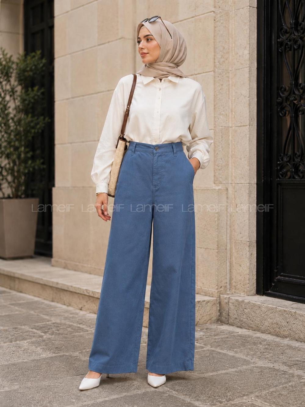 Lamelif Kadın Keten Gabardin Mihra Pantolon