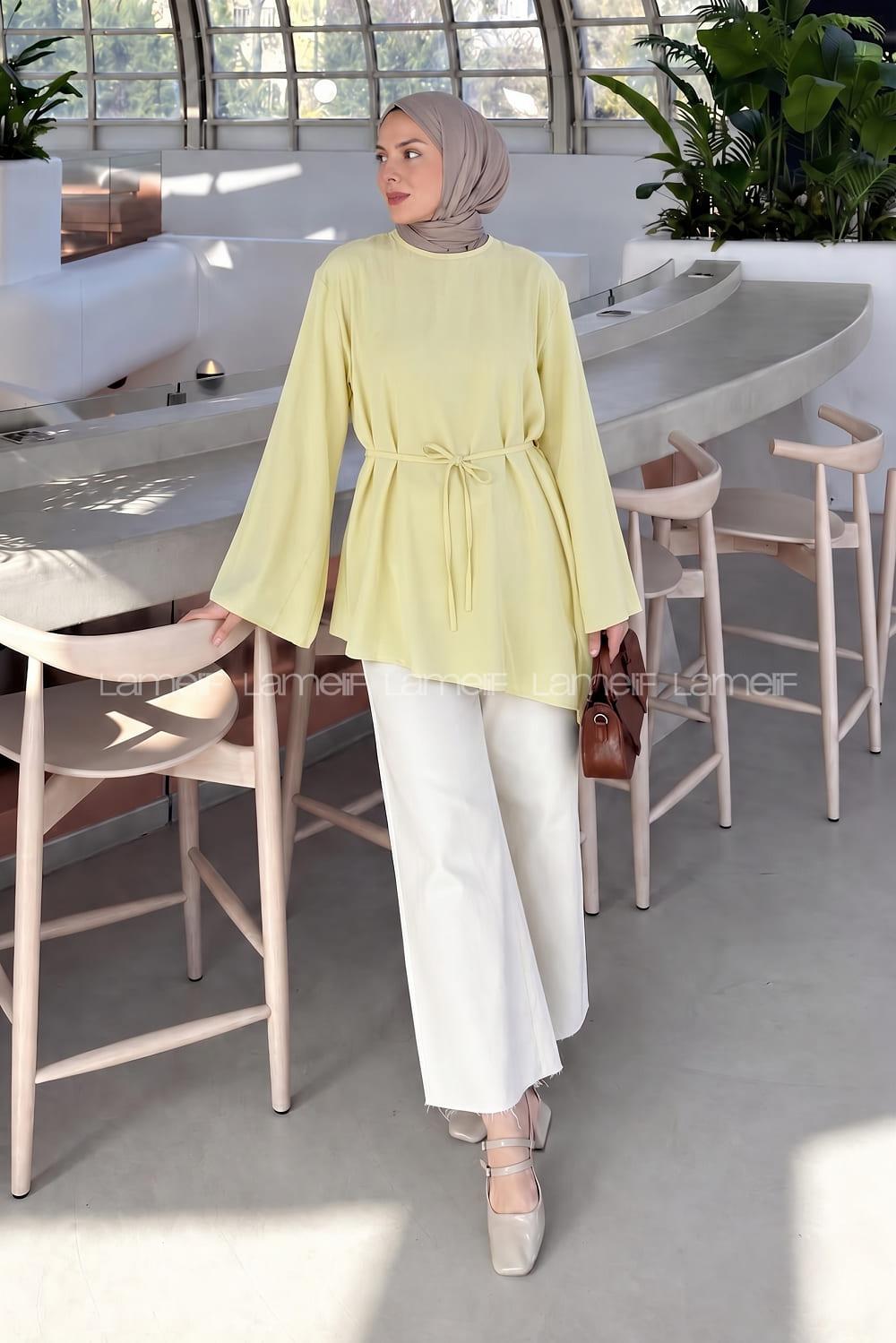 Yellow Crew Neck Long Arm Ayrobin Shirt