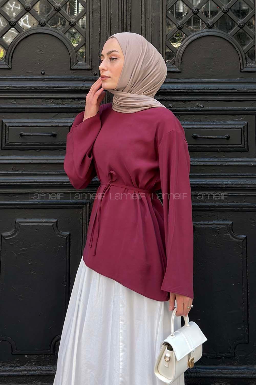 Claret Red Crew Neck Long Arm Ayrobin Shirt