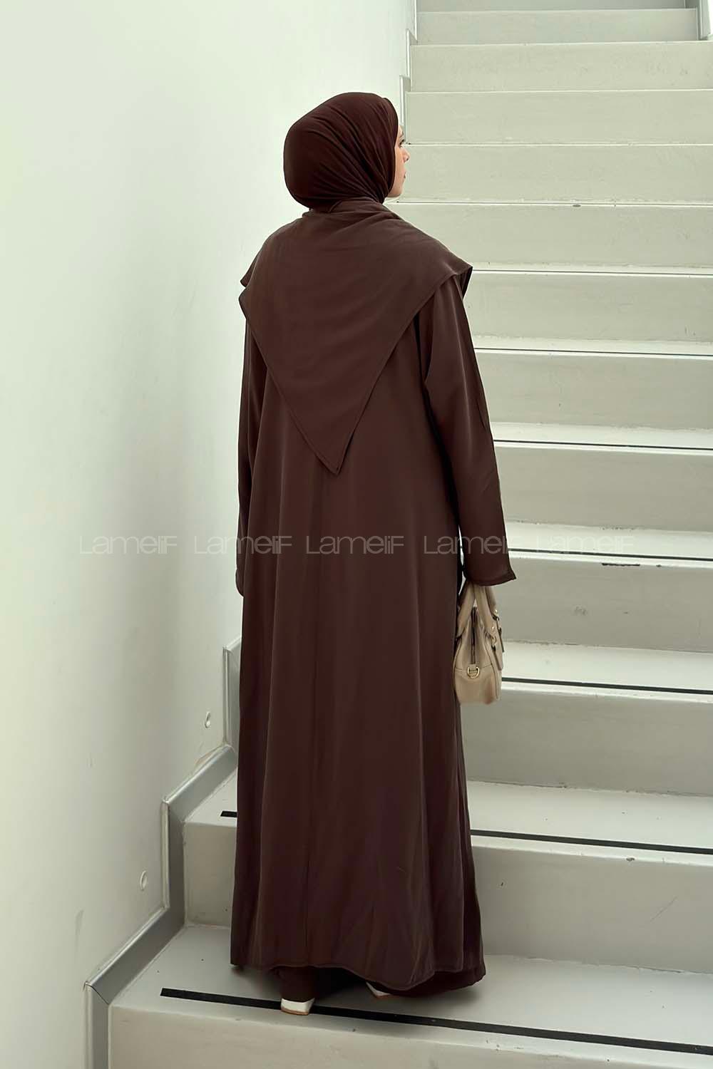 Bitter Brown Neckband Long Arm Cotton Regular Trousers Comfortable Suit