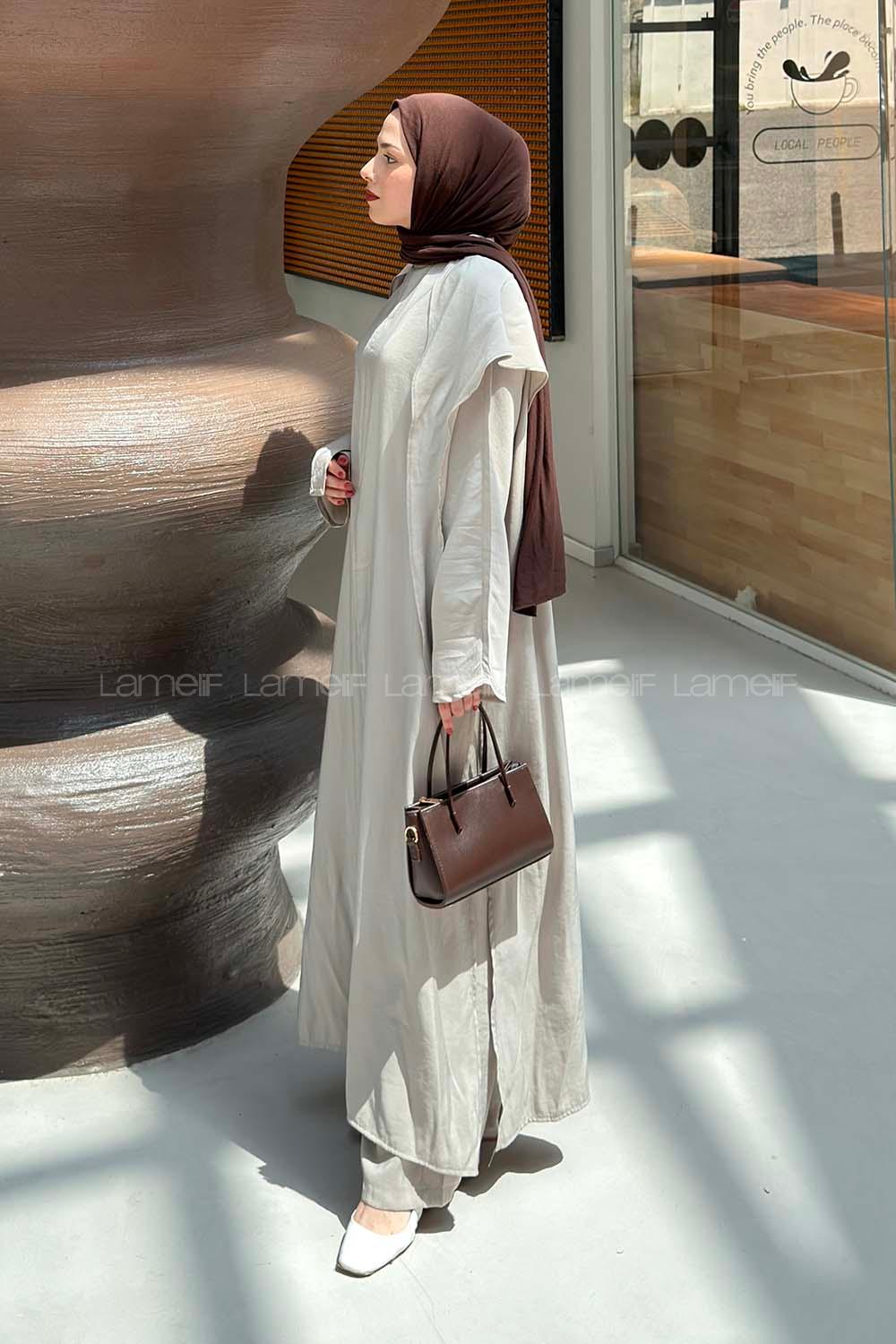 Stone Neckband Long Arm Cotton Regular Trousers Comfortable Suit