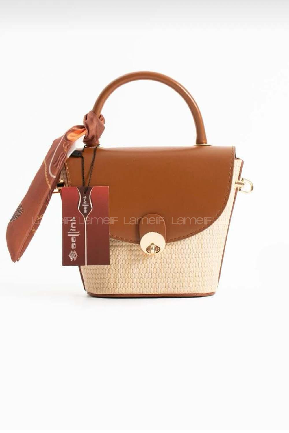 Tan Buckle Skin Hand Bag Bag
