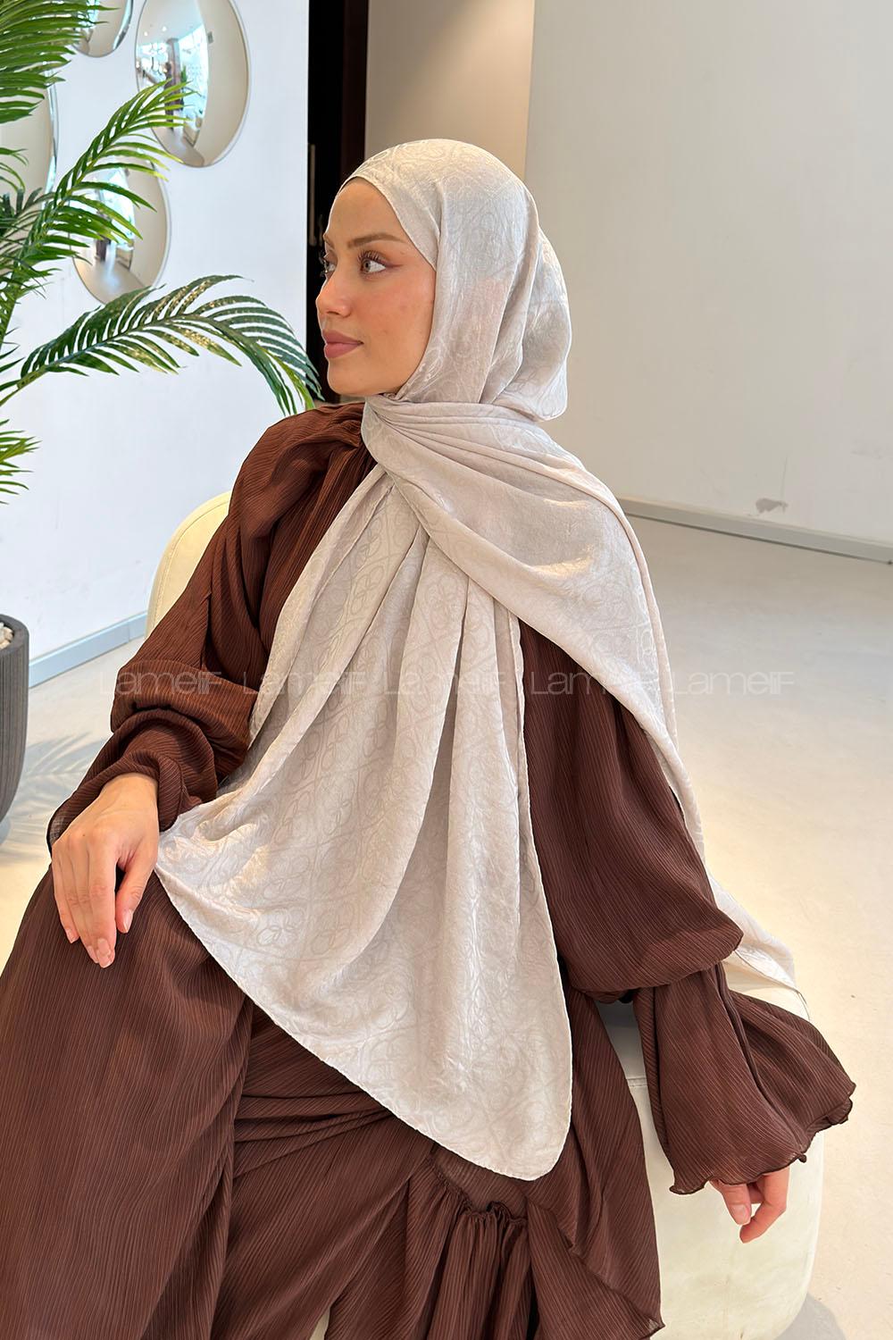 Lamelif Zincir Halka Desen Ayrobin Floş Jakar  Şal Taş