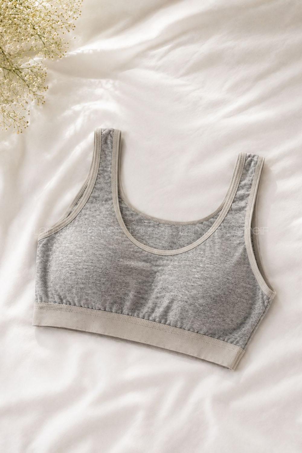 Grey-1 Cotton Without Underwire Unsupport Bralet