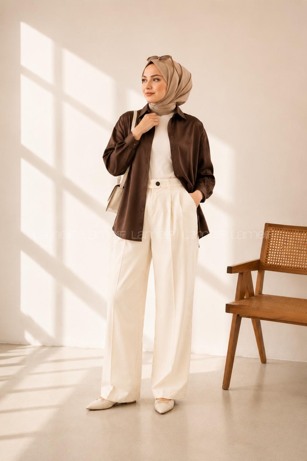 White Linen High Waist Comfortable Pants