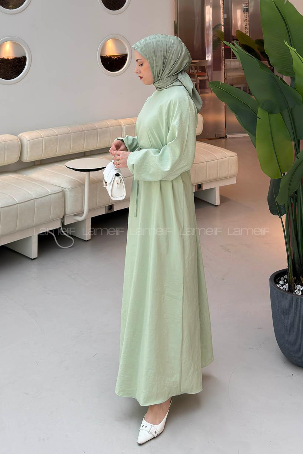 Mint Green Crew Neck Cotton Dresess