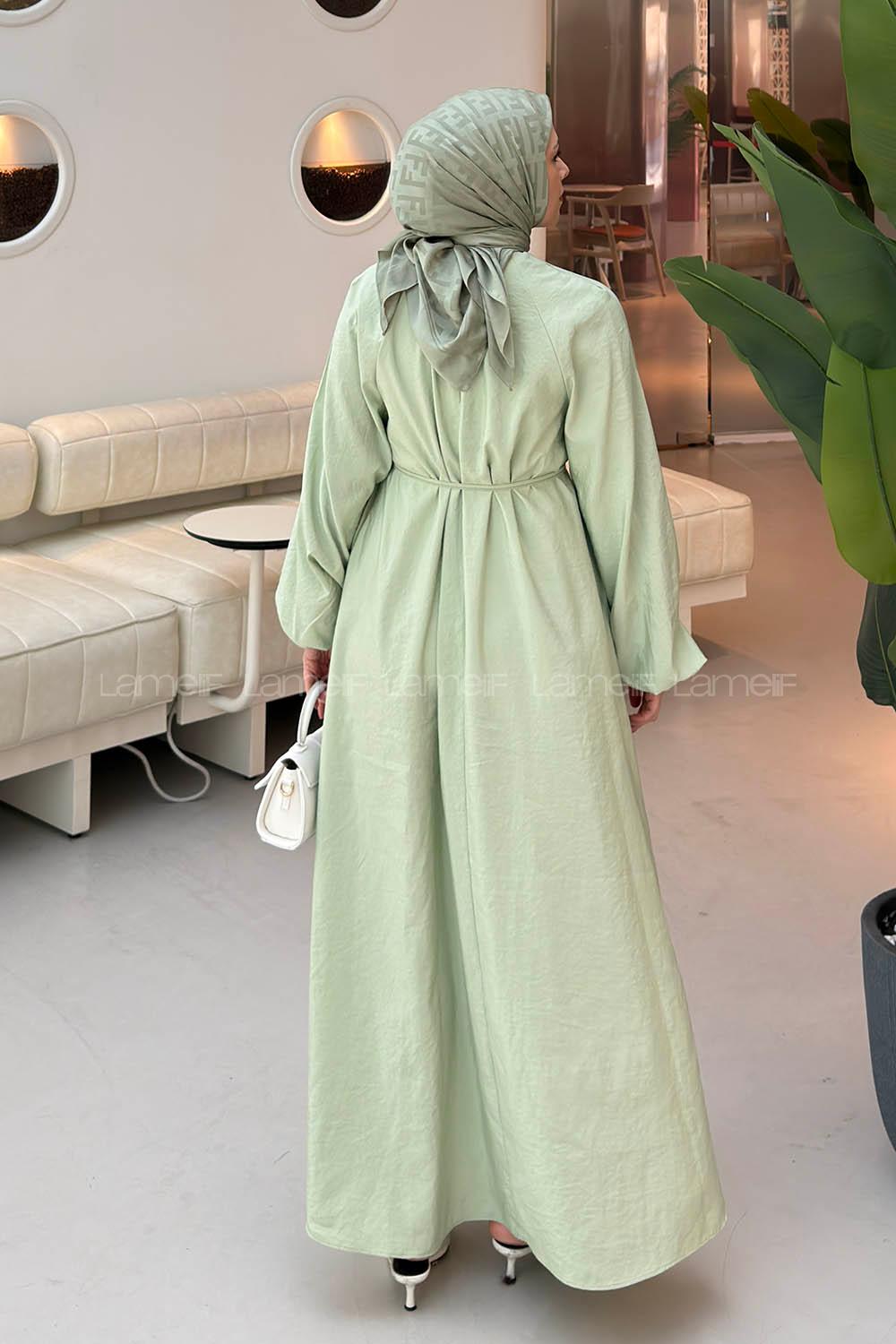 Mint Green Crew Neck Cotton Dresess