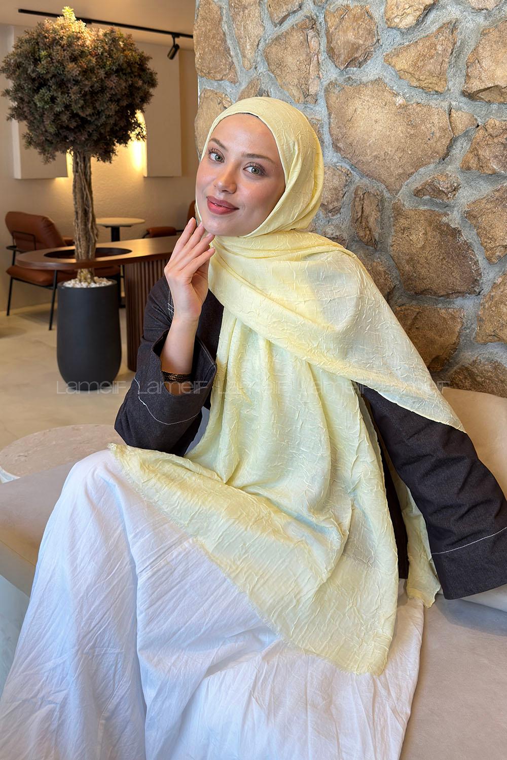 Lamelif Bambu Şal Sarı
