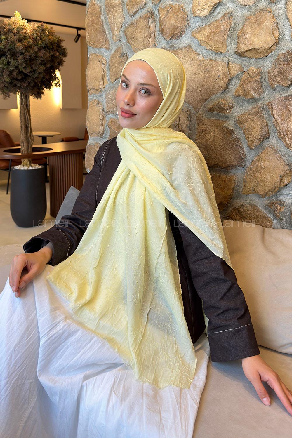 Lamelif Bambu Şal Sarı