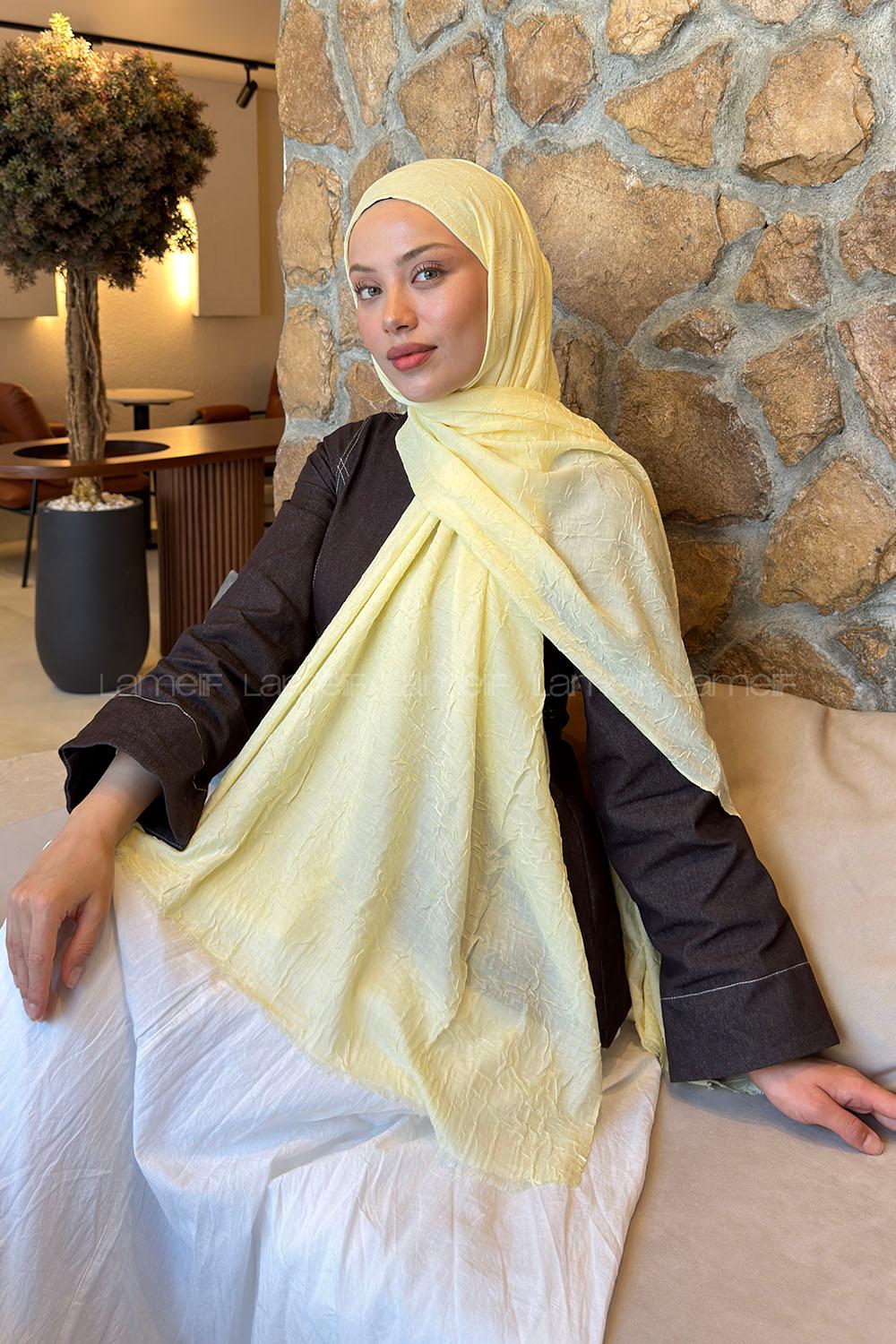 Lamelif Bambu Şal Sarı