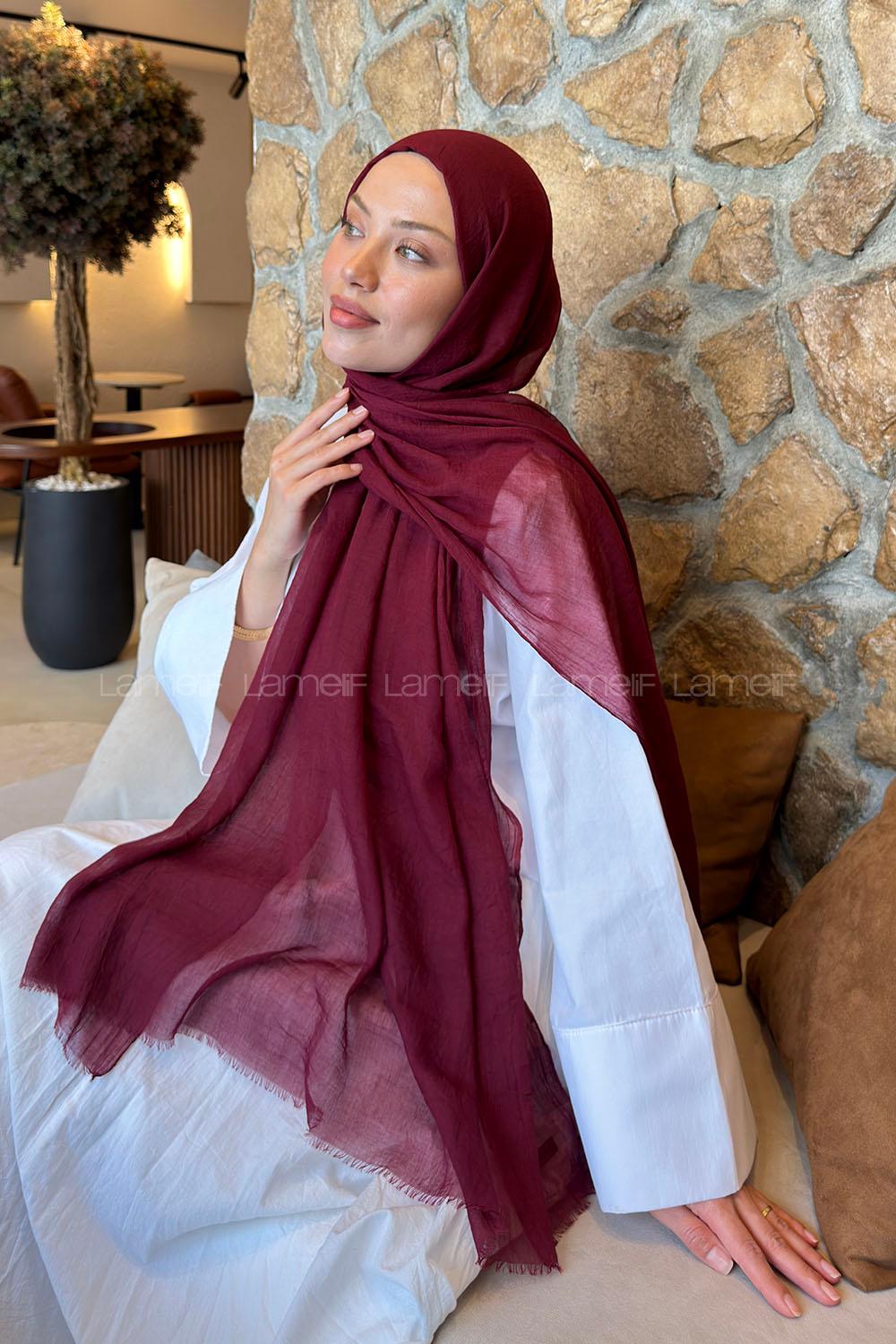 Lamelif  Konfor  Şal Koyu Bordo