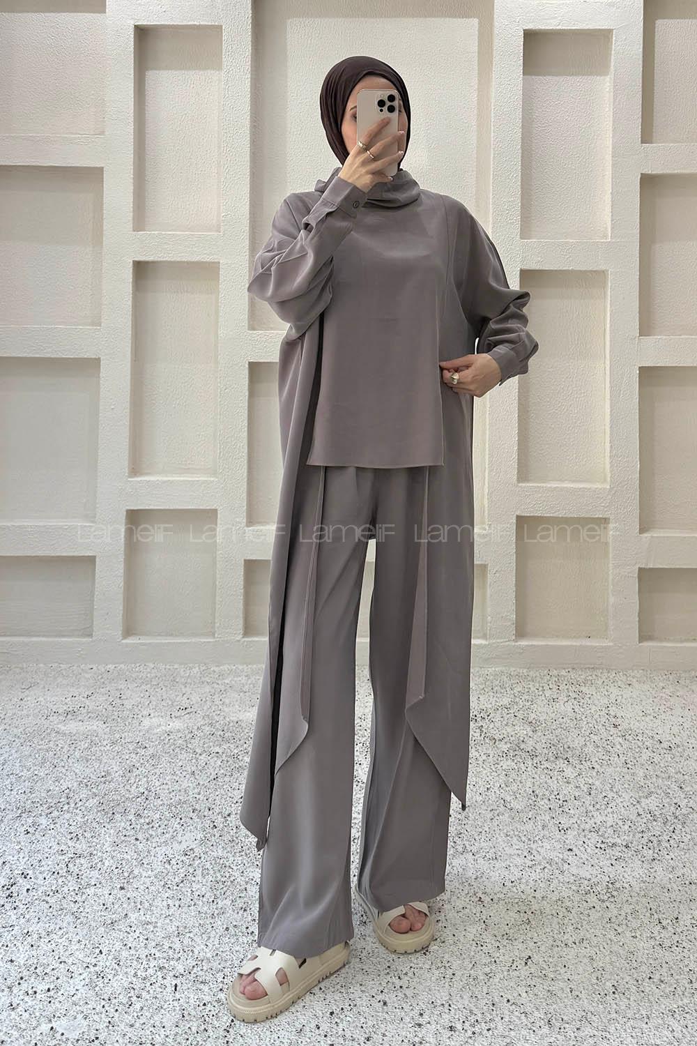 Mink Choker Neck Long Arm Viscose Fabric Regular Trousers Comfortable Suit