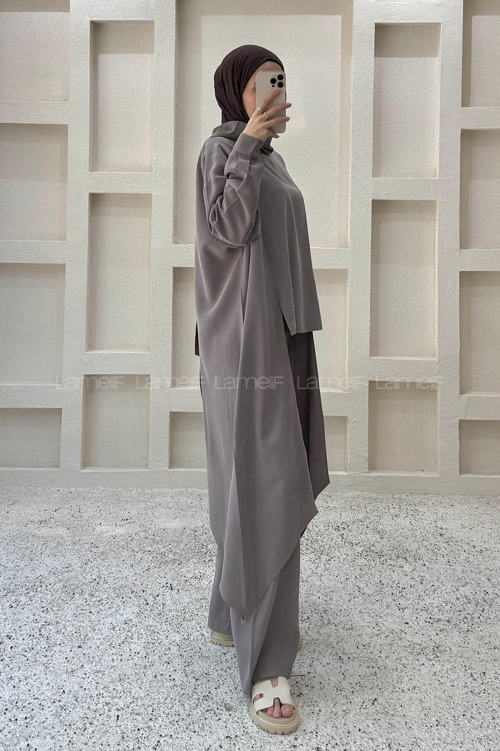 Mink Choker Neck Long Arm Viscose Fabric Regular Trousers Comfortable Suit