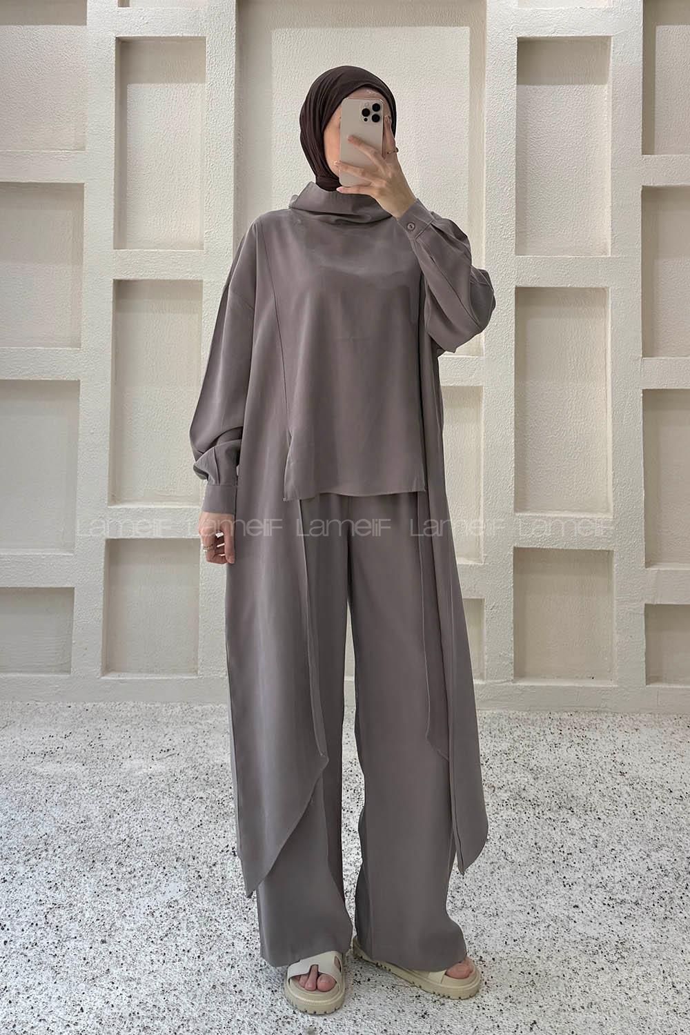 Mink Choker Neck Long Arm Viscose Fabric Regular Trousers Comfortable Suit