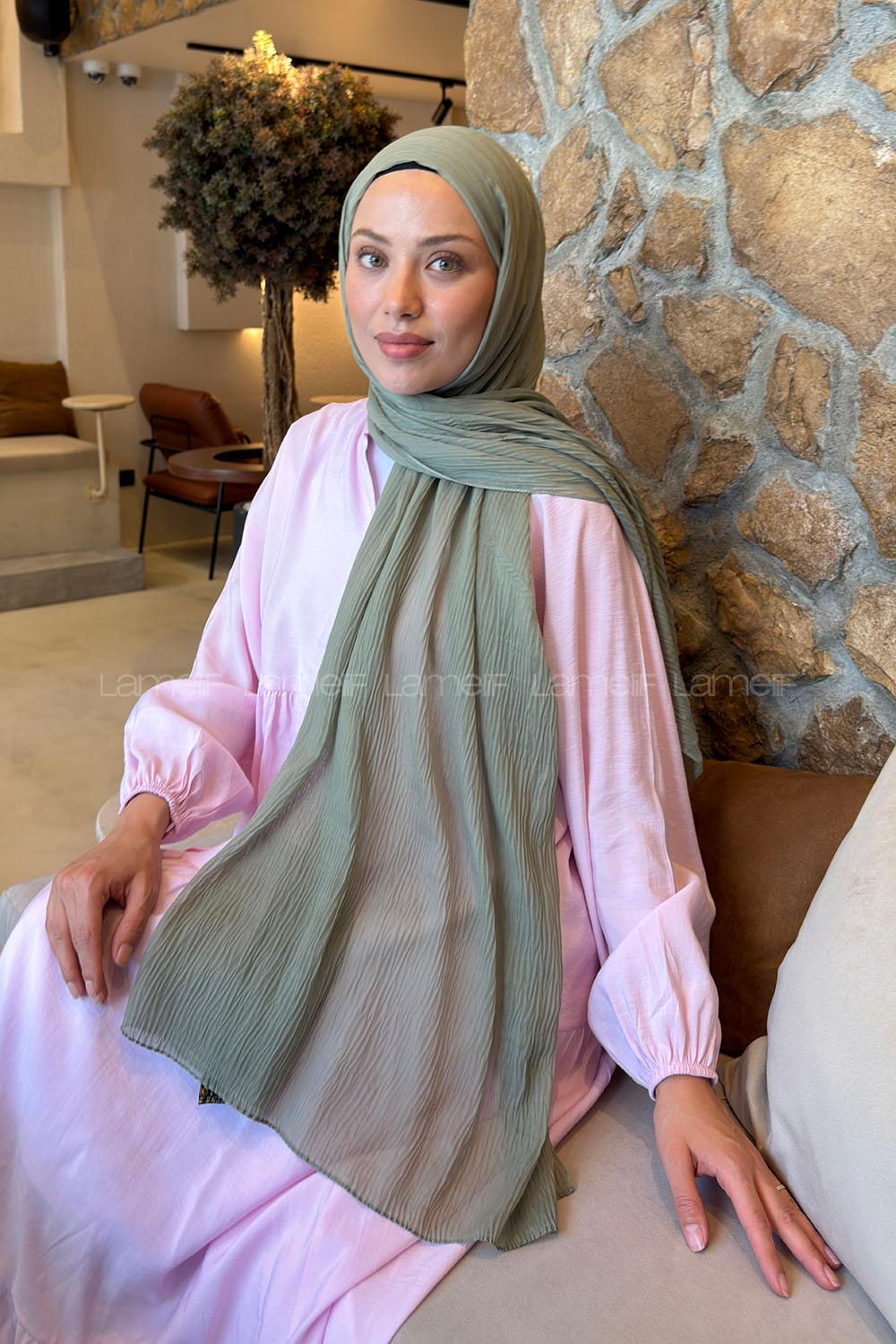 Lamelif  Müslin Krinkıl Şal Adaçayı