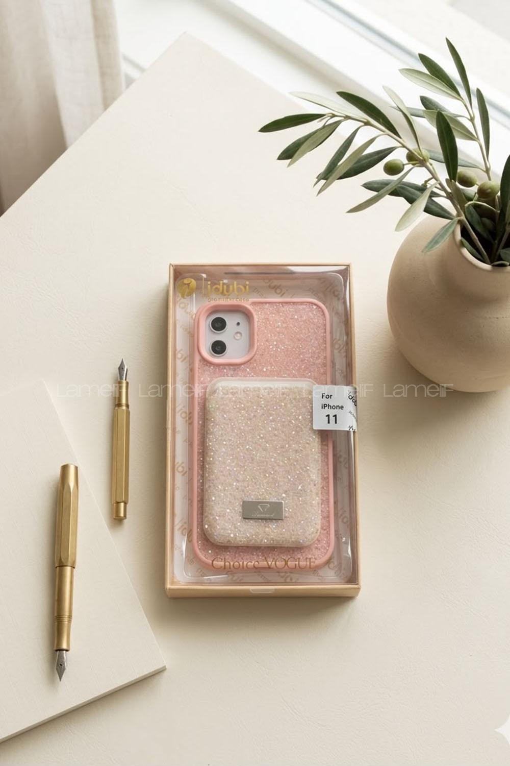 Lamelif iPhone 11 Swarovski Taşlı Mıknatıs Cüzdanlı Macsafe Kılıf