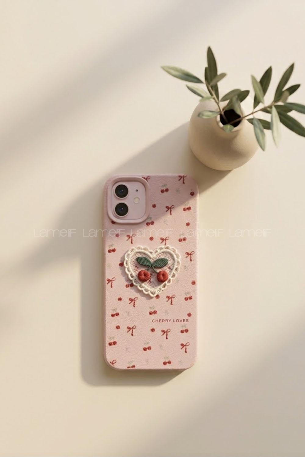 Lamelif iPhone 11 Vision Trend Tül Kalp Nakış Detaylı Kılıf