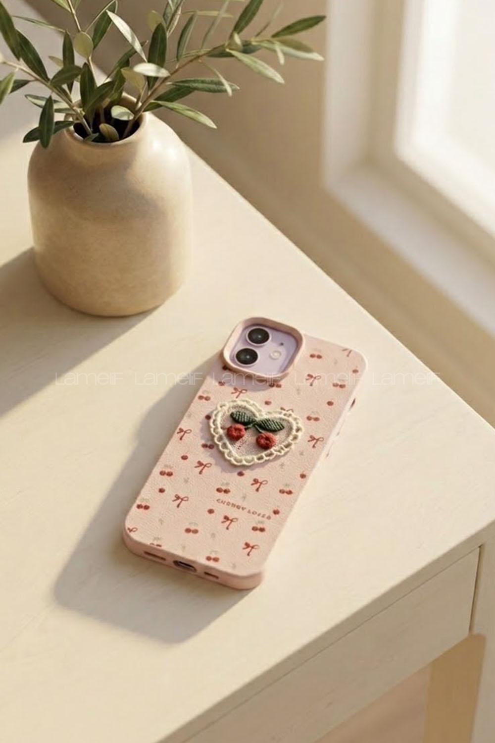 Lamelif iPhone 11 Vision Trend Tül Kalp Nakış Detaylı Kılıf