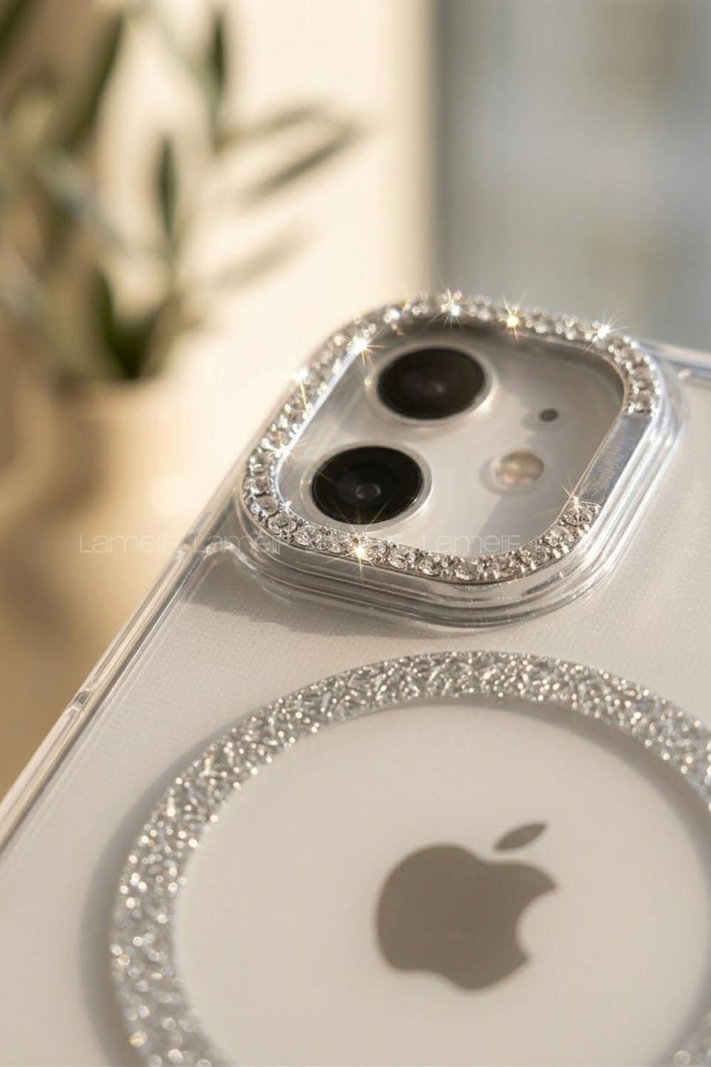 Lamelif iPhone 11 Standlı Simli Premium Telefon Kılıfı