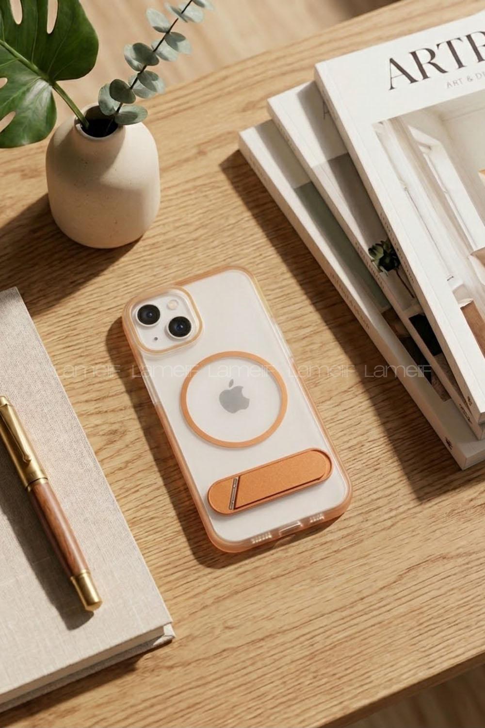 Lamelif iPhone 13/14 Premium Mona Standlı Magsafe Kılıf
