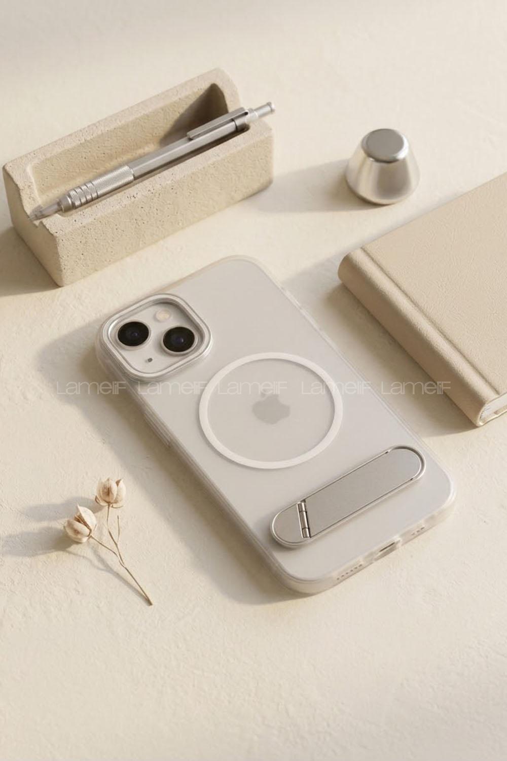 Lamelif iPhone 15 Premium Mona Standlı Magsafe Kılıf