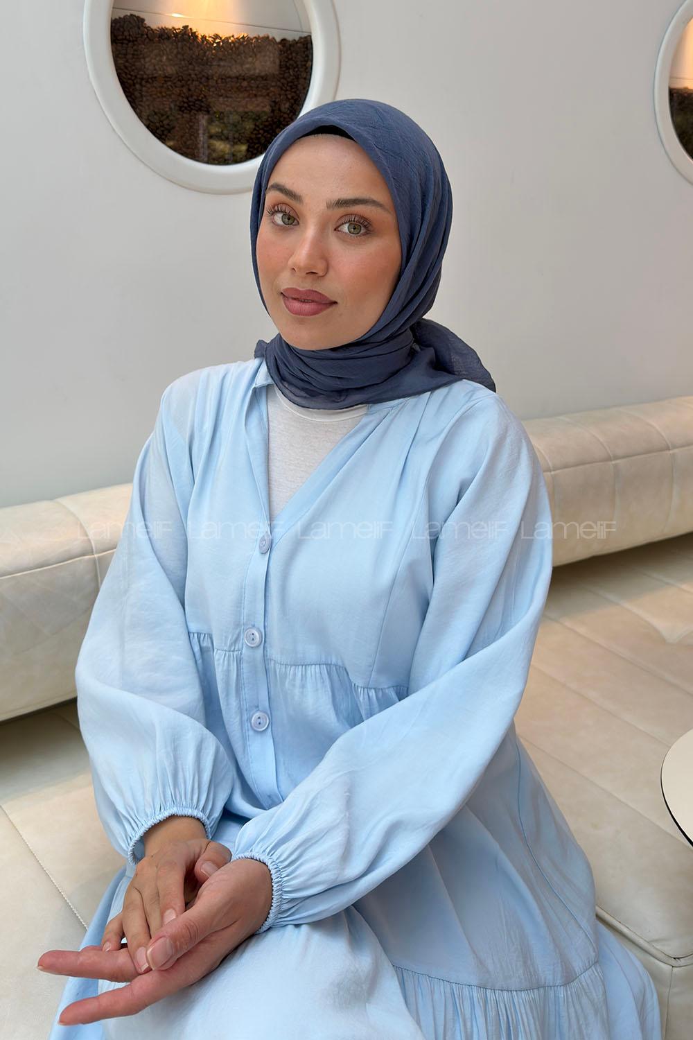 Lamelif Konfor Eşarp İndigo