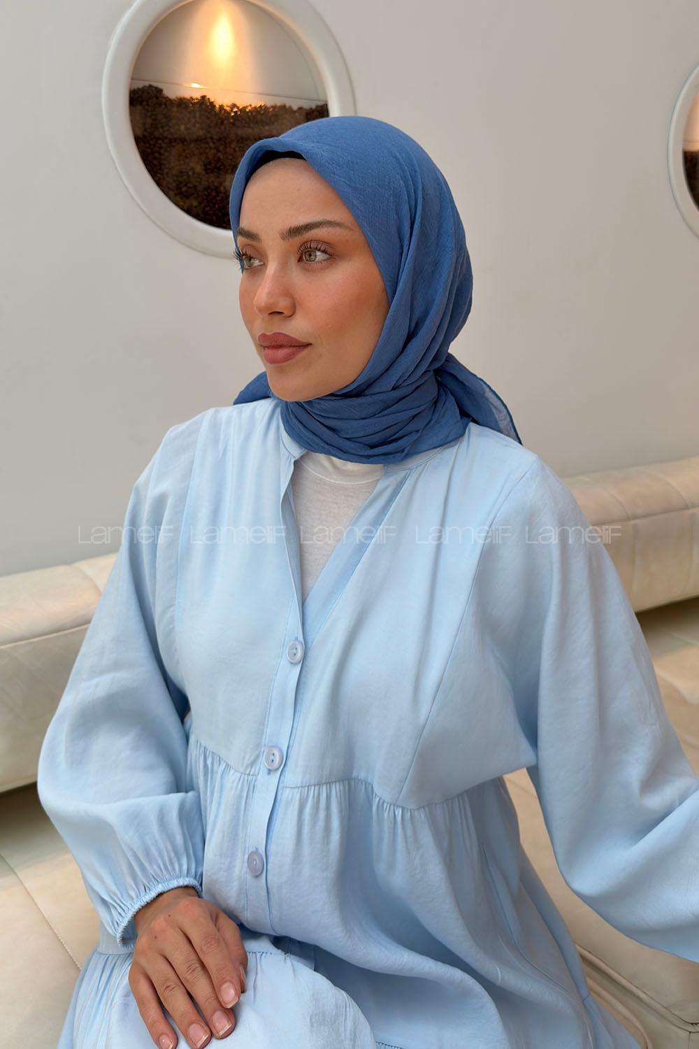 Lamelif Konfor Eşarp Kot Mavisi