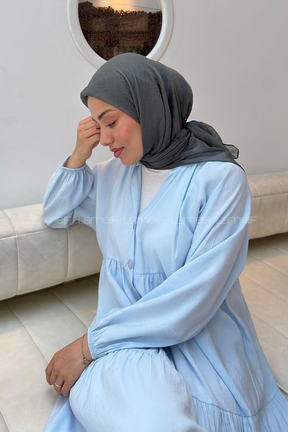 Lamelif Konfor Eşarp Koyu Gri