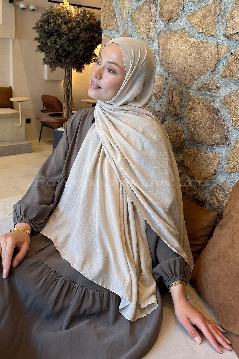 Lamelif Rami Şal Açık Bej