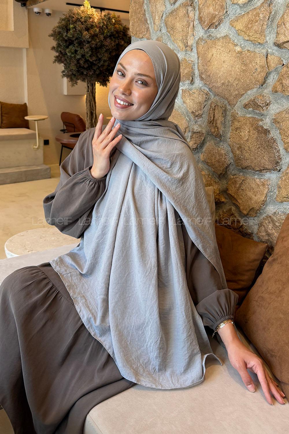 Lamelif Rami Şal Gri