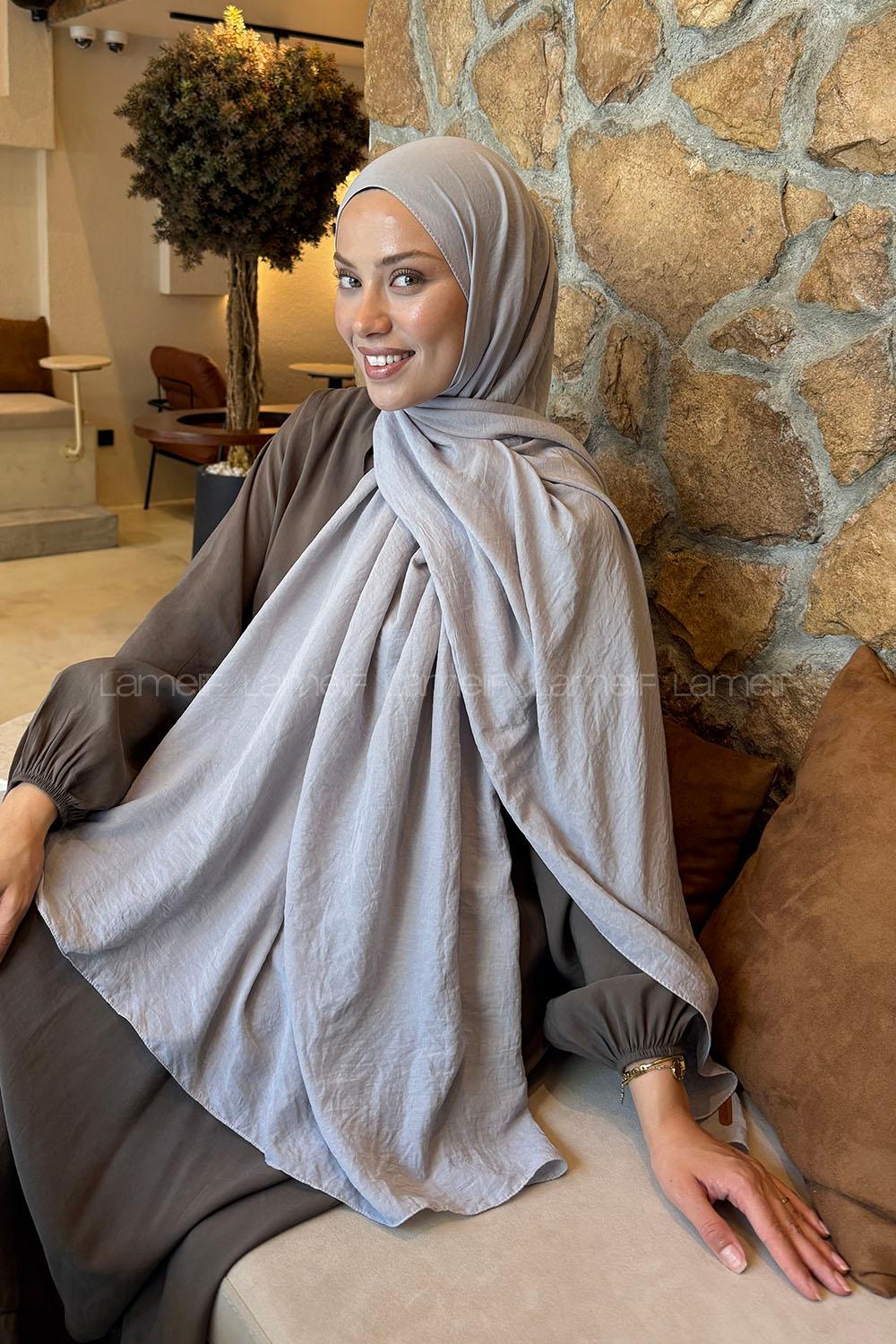 Lamelif Rami Şal Gümüş Gri