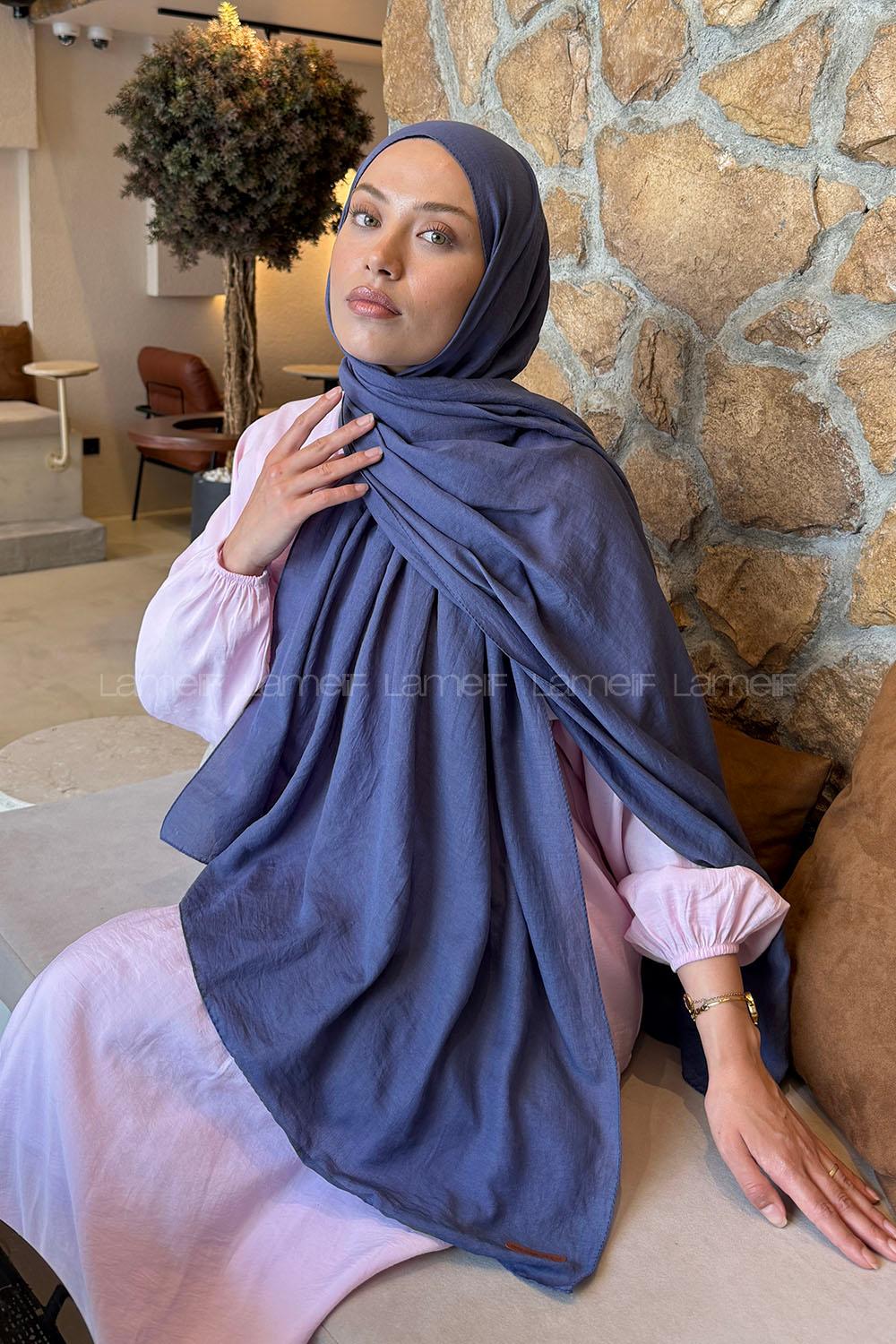 Lamelif Rami Şal İndigo