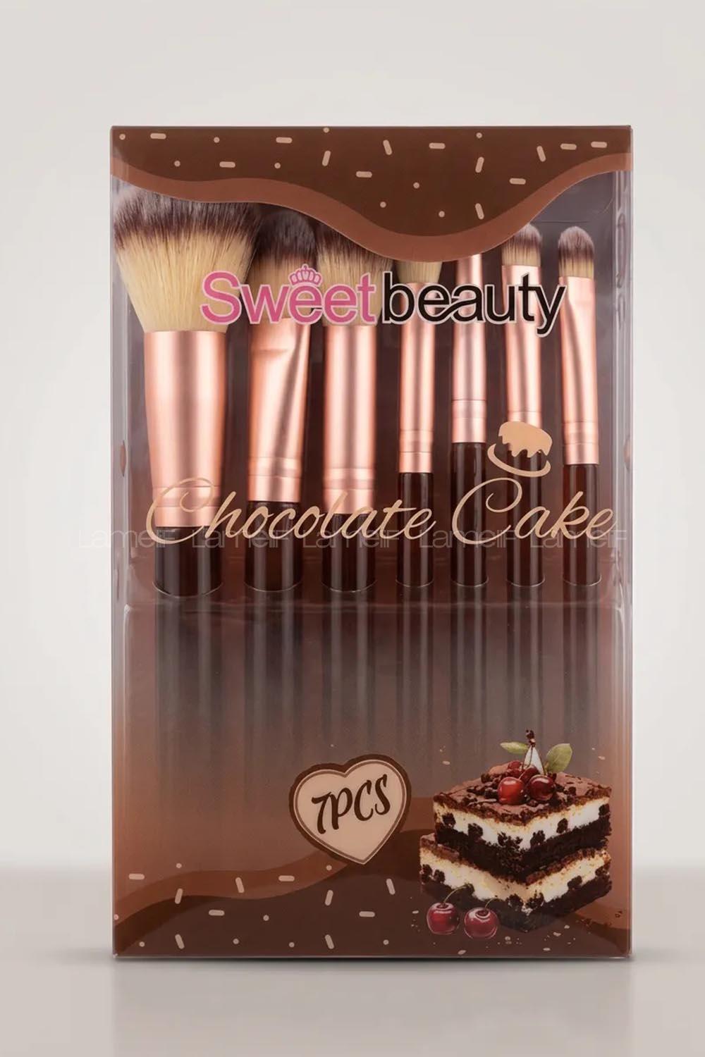Lamelif Sweet Beauty Chocolate Cake 7 Li Makyaj Fırçası Seti