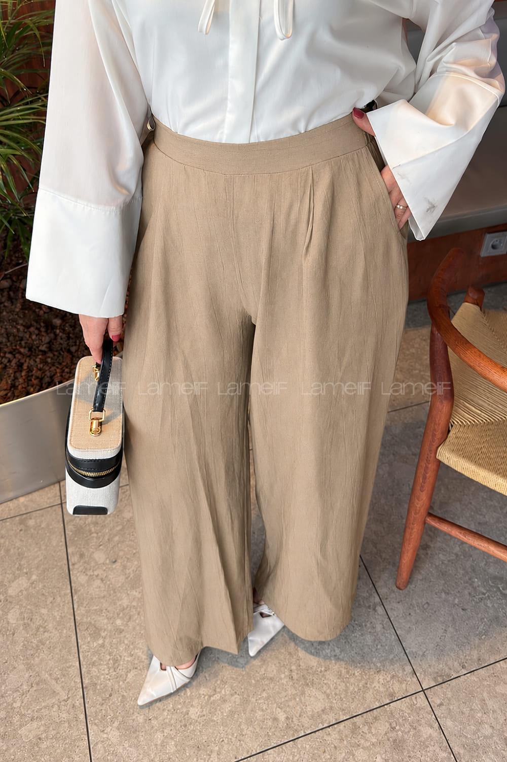 Brown With Milk Modal Elastic Waist Comfortable Pants
