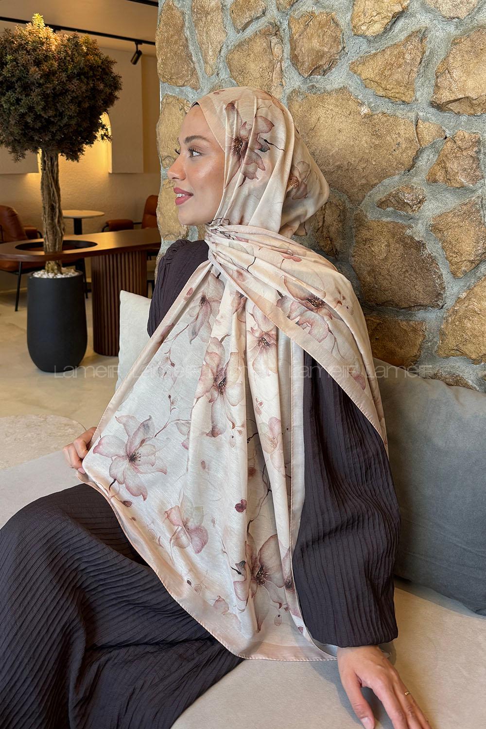 Lamelif Manolya Desen Lara Soft Şal Camel