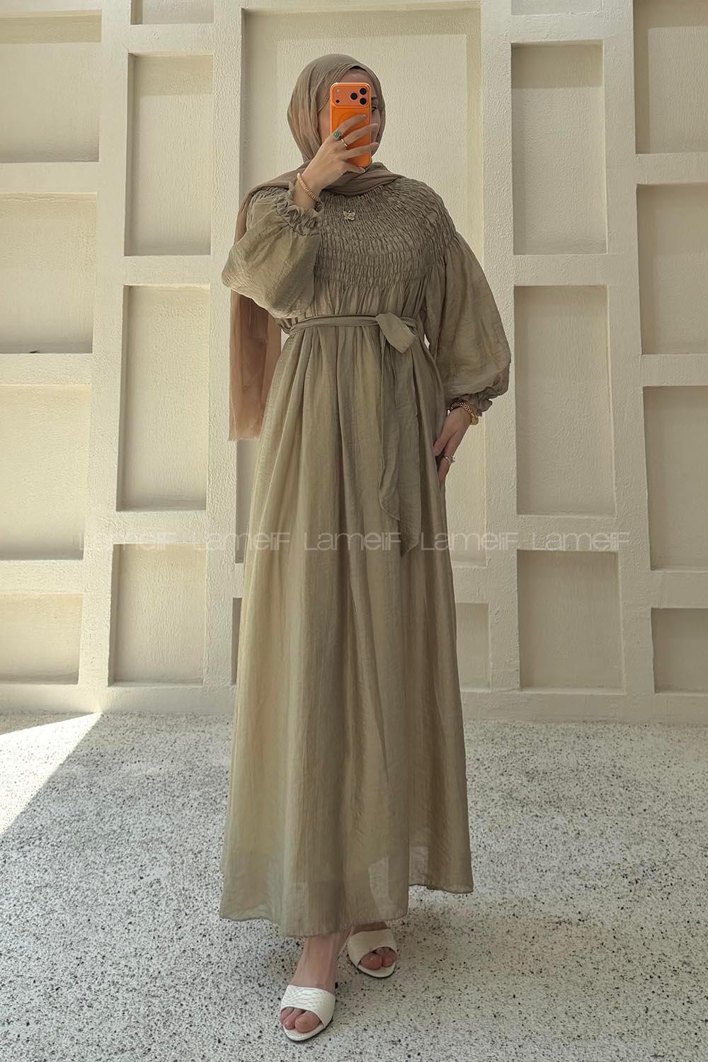 Army Green Mock Turtle Neck Unprinted Dresess