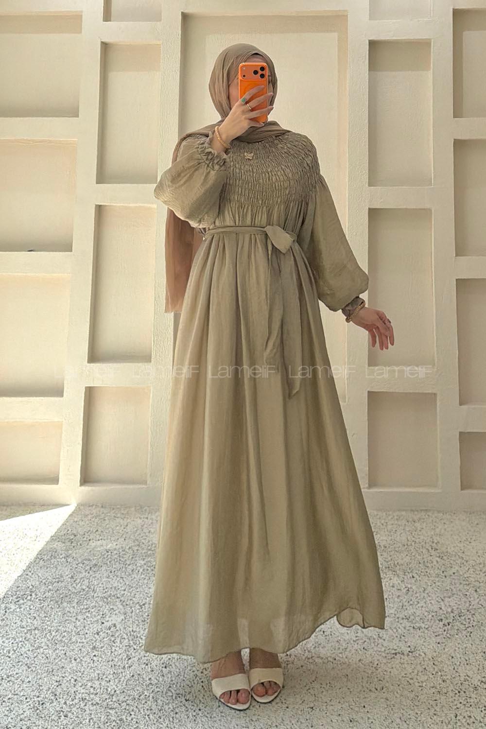 Army Green Mock Turtle Neck Unprinted Dresess