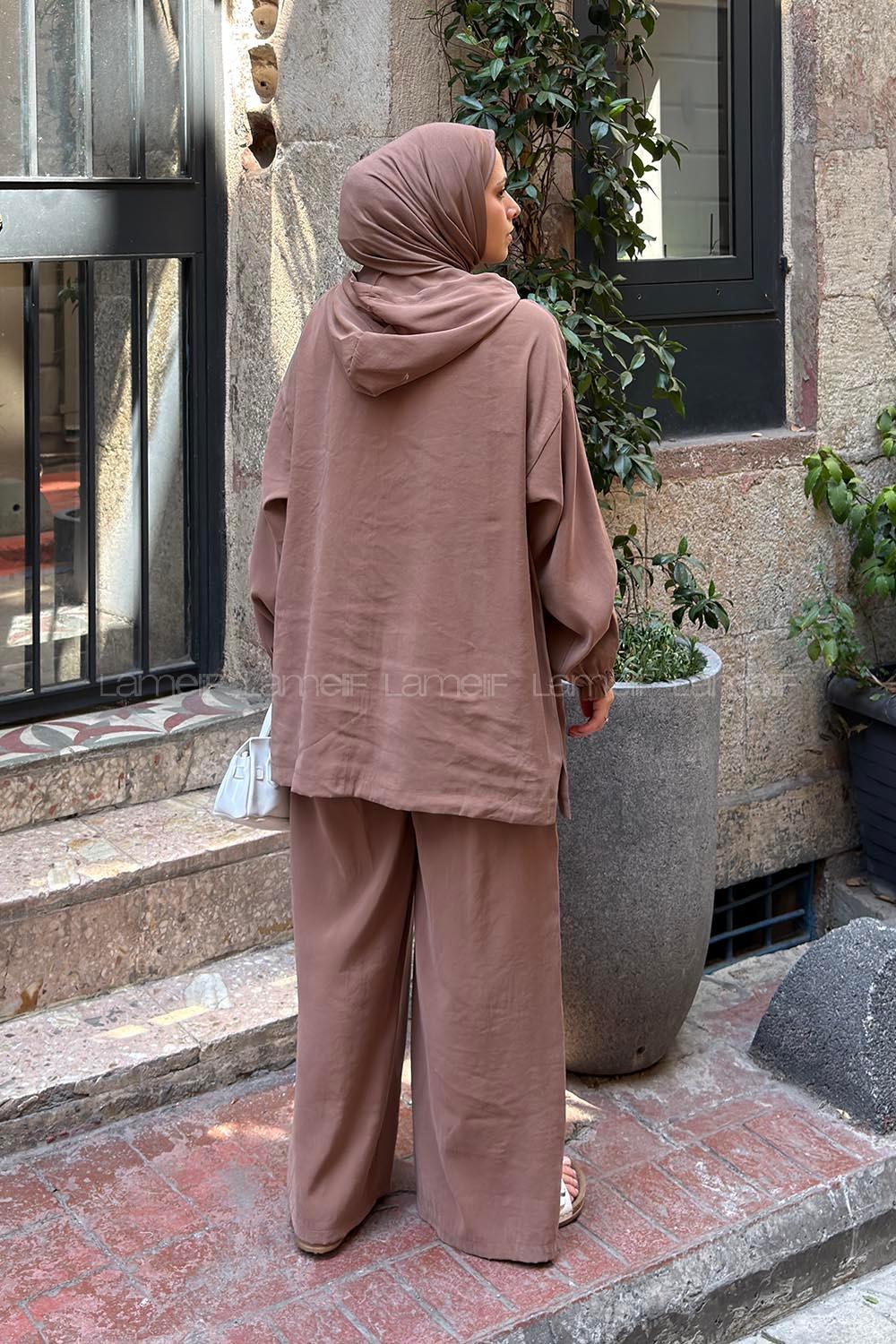 Lamelif Salaş Kesim Modal Spor İkili Takım Sütlü Kahve