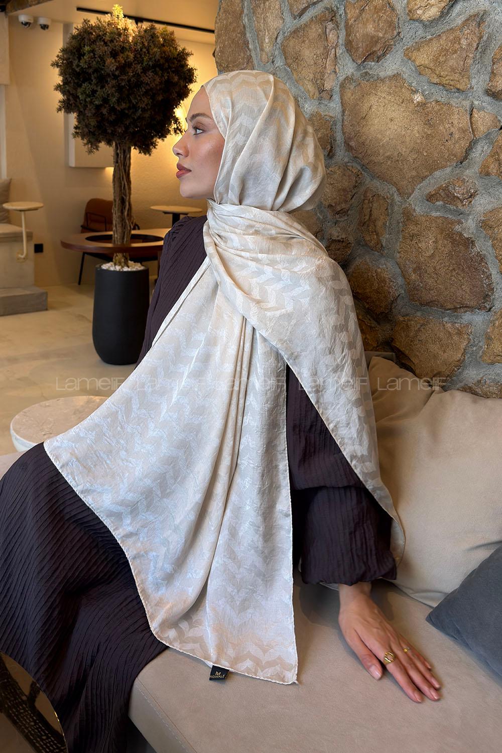 Beige Cotton Fabric Viscose Fabric Printed Shawl