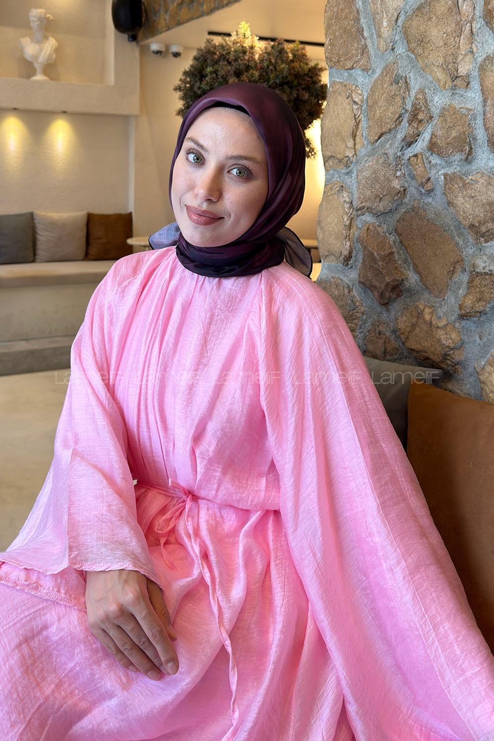 Lamelif Batik Desen Soft Eşarp Mürdüm