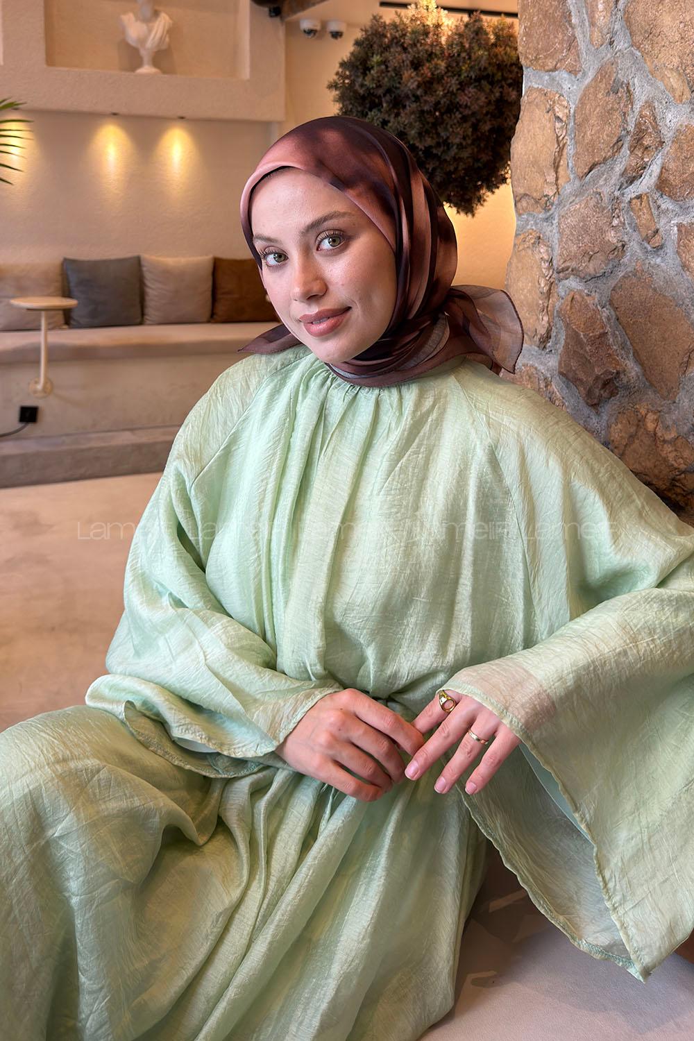 Lamelif Batik Desen Soft Eşarp Sütlü Kahve