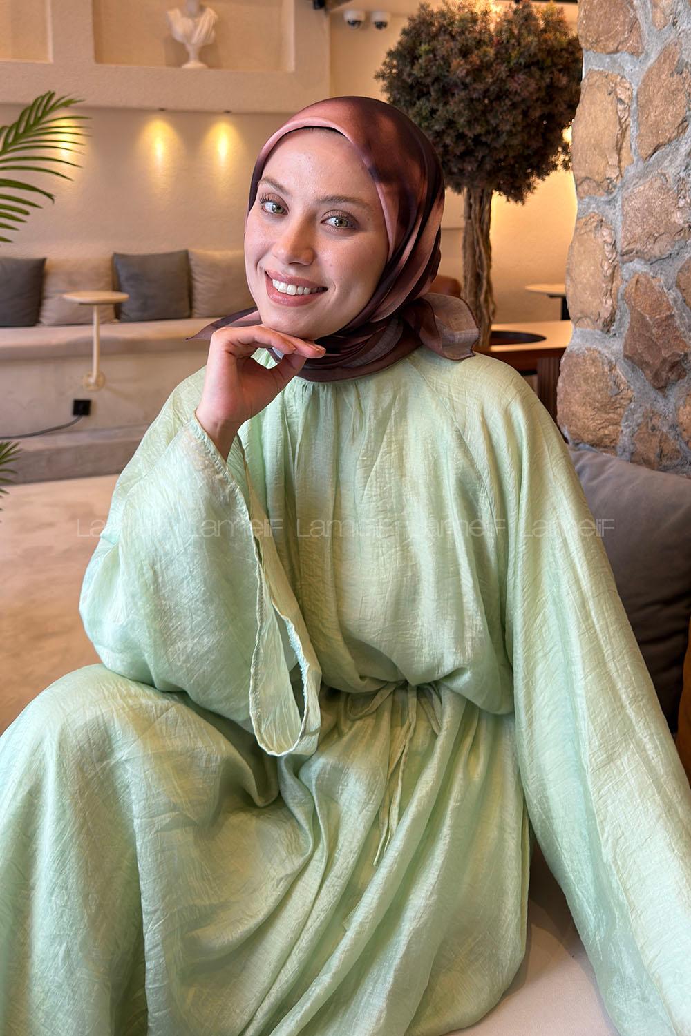 Lamelif Batik Desen Soft Eşarp Sütlü Kahve