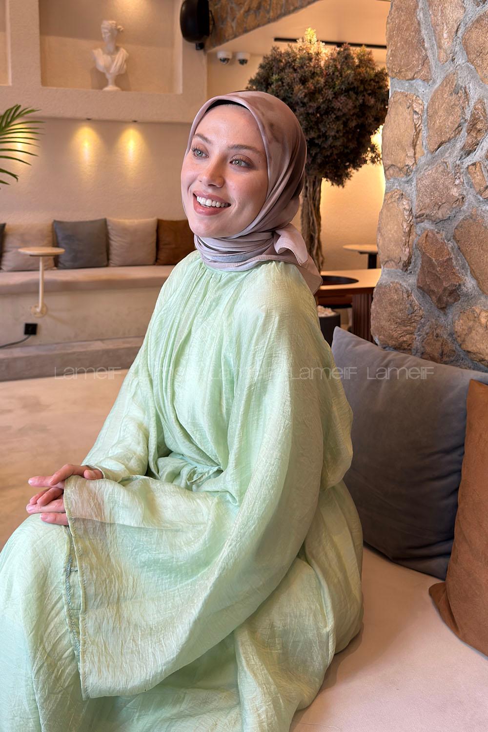 Lamelif Batik Desen Soft Eşarp Vizon