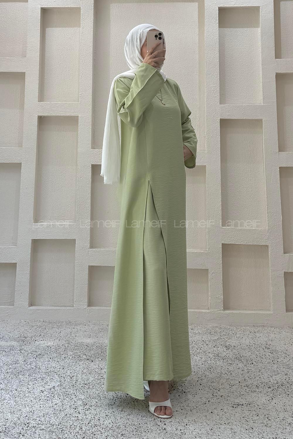 Green Crew Neck Long Arm Cotton Regular Trousers Comfortable Suit