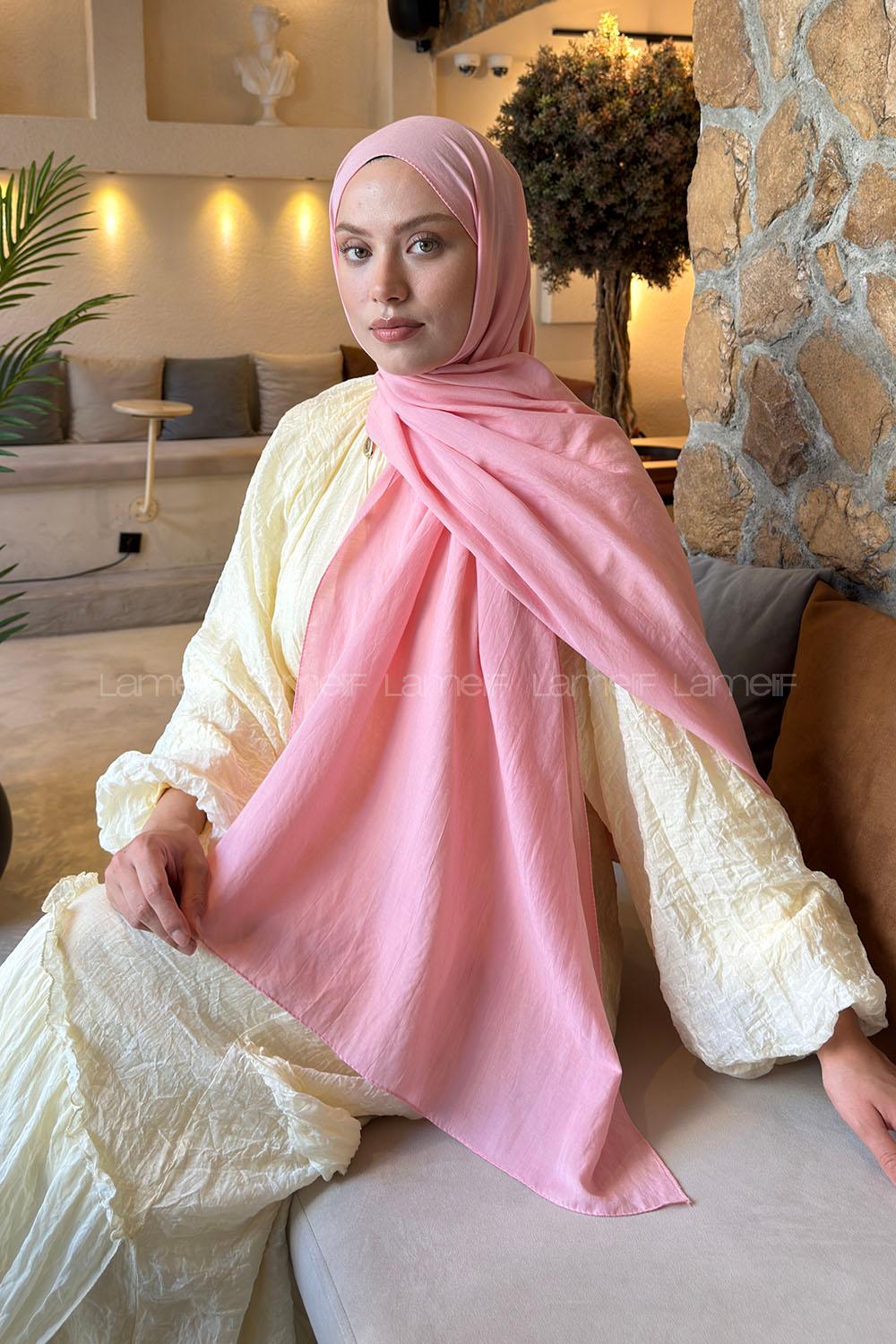 Lamelif Comfort Pamuk Şal Pembe