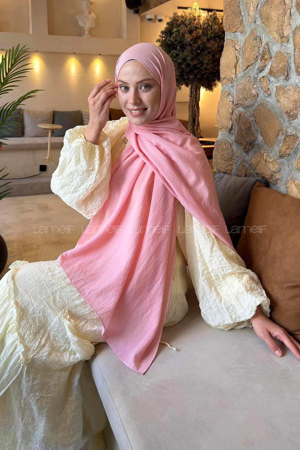Lamelif Comfort Pamuk Şal Pembe