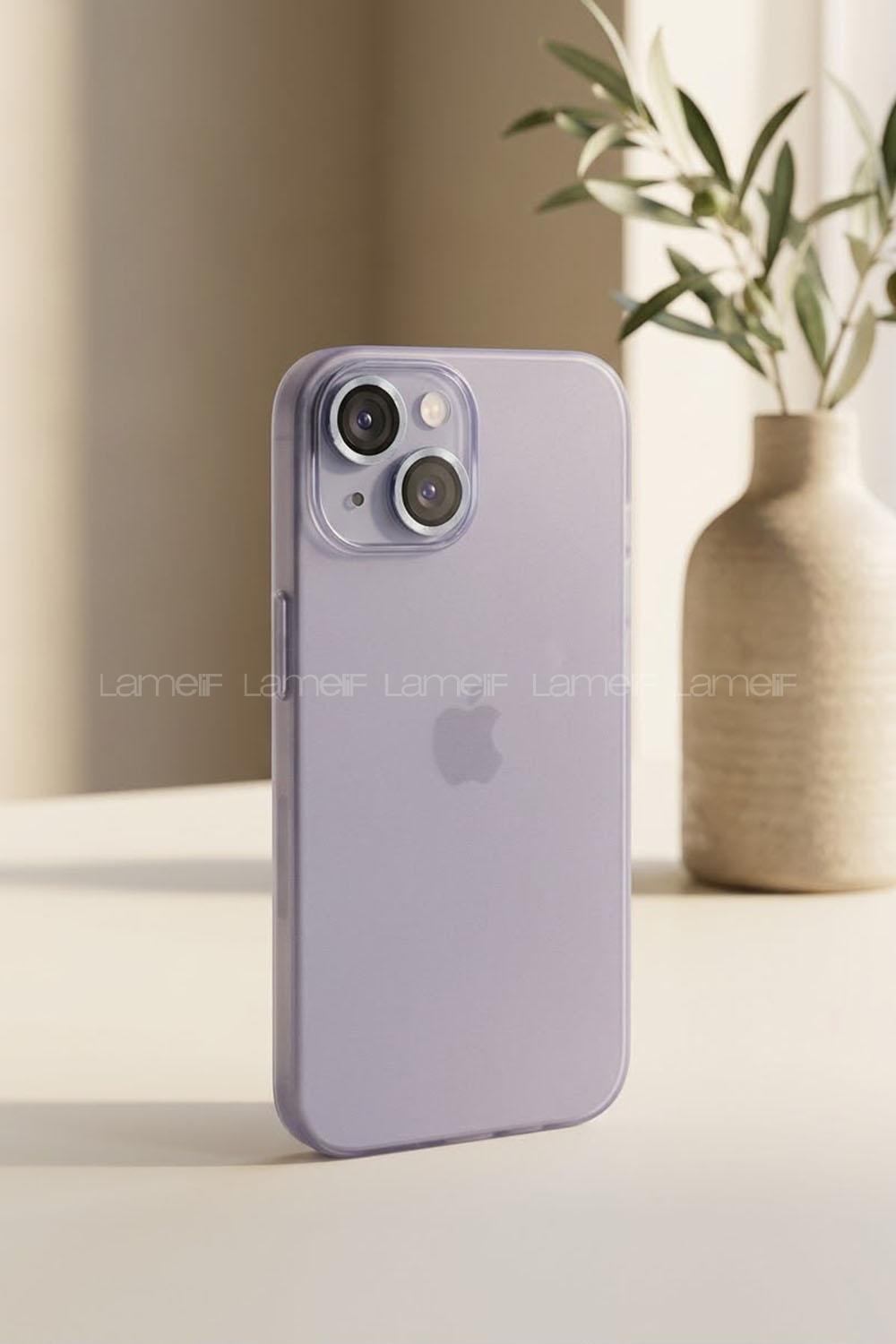 Lamelif İphone 15 Mat Kendinden Lensli Telefon Kılıfı